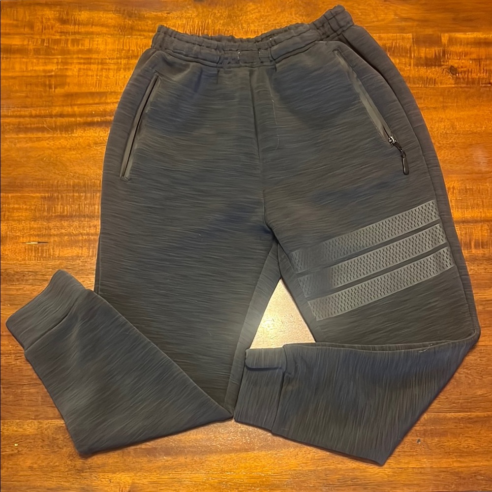 Gray Jogger Sweatpants with Stripes